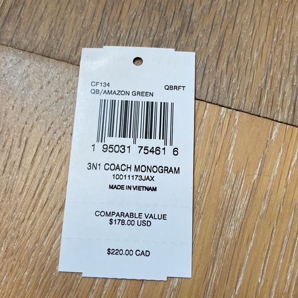 Coach 3 in 1 Wallet With Coach Monogram Print in Amazon Green - Picture 4 of 8